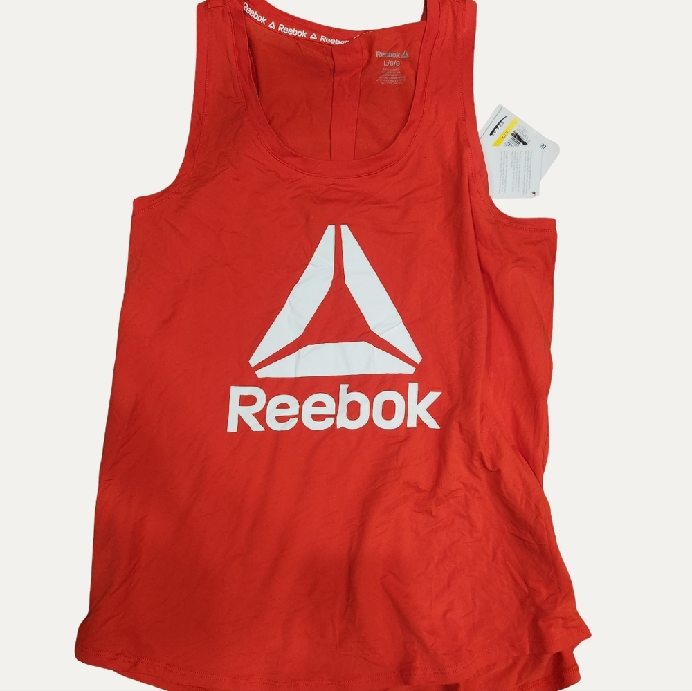 Reebok Classic Logo Tank Top NWT Red Athletic Workout Size Large